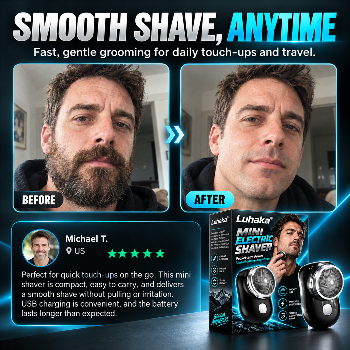 Mini-Shave Portable Electric Shaver