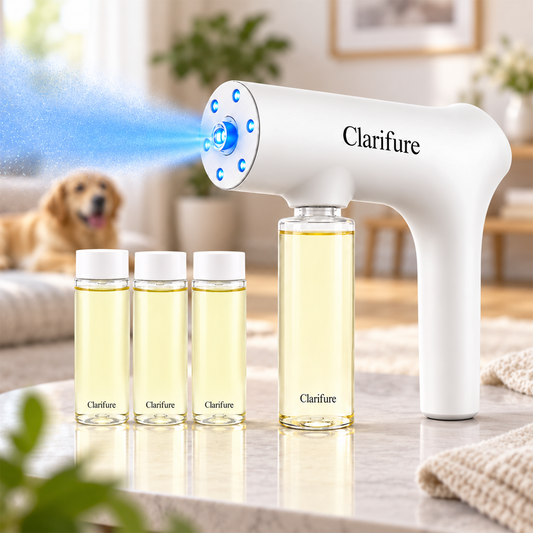 Clarifure Nano Blue Light Deodorizer Spray Pet & Home Odor Eliminator | Bio-Enzyme Odor Control. For Dog & Cat Urine.