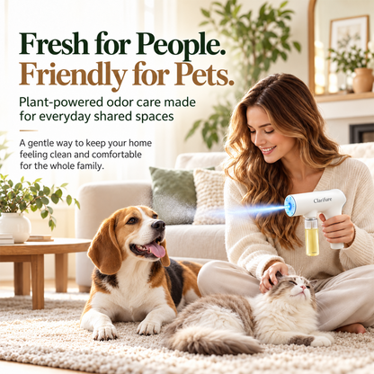 Clarifure Nano Blue Light Deodorizer Spray Pet & Home Odor Eliminator | Bio-Enzyme Odor Control. For Dog & Cat Urine.