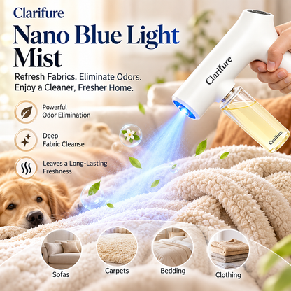 Clarifure Nano Blue Light Deodorizer Spray Pet & Home Odor Eliminator | Bio-Enzyme Odor Control. For Dog & Cat Urine.