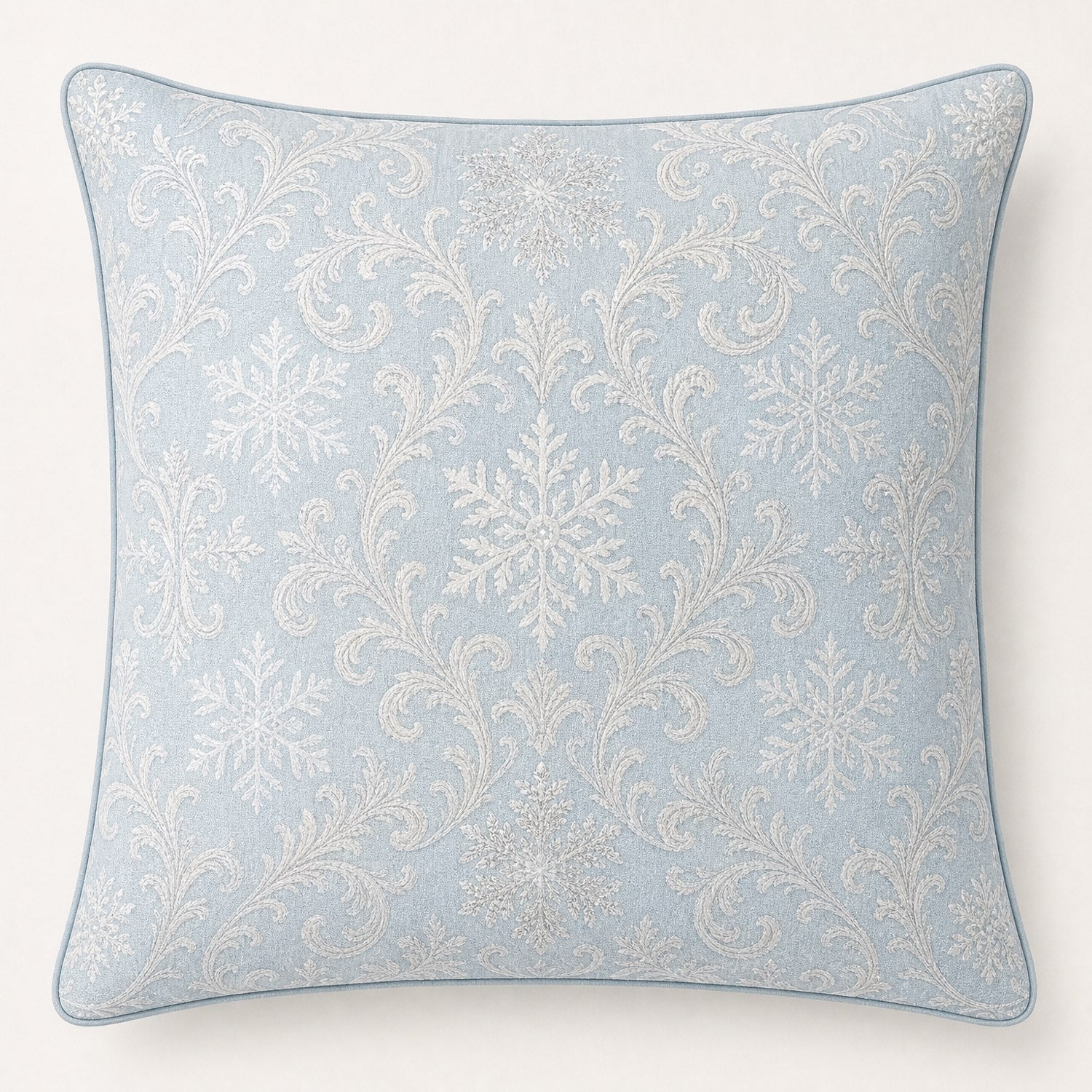 Snowflake Damask pillow cover