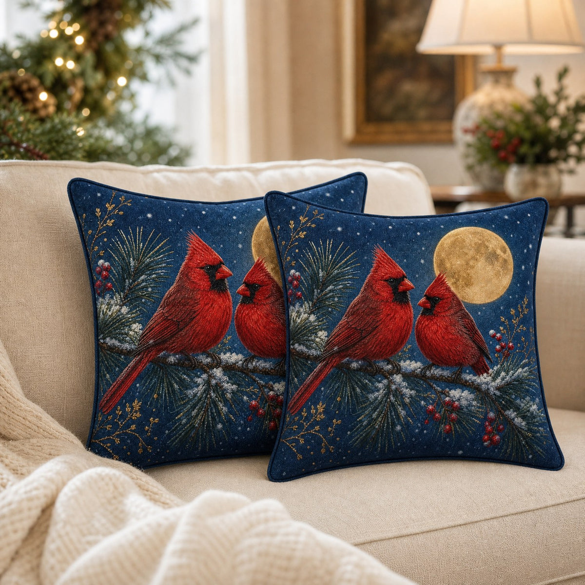 Moonlit Cardinals